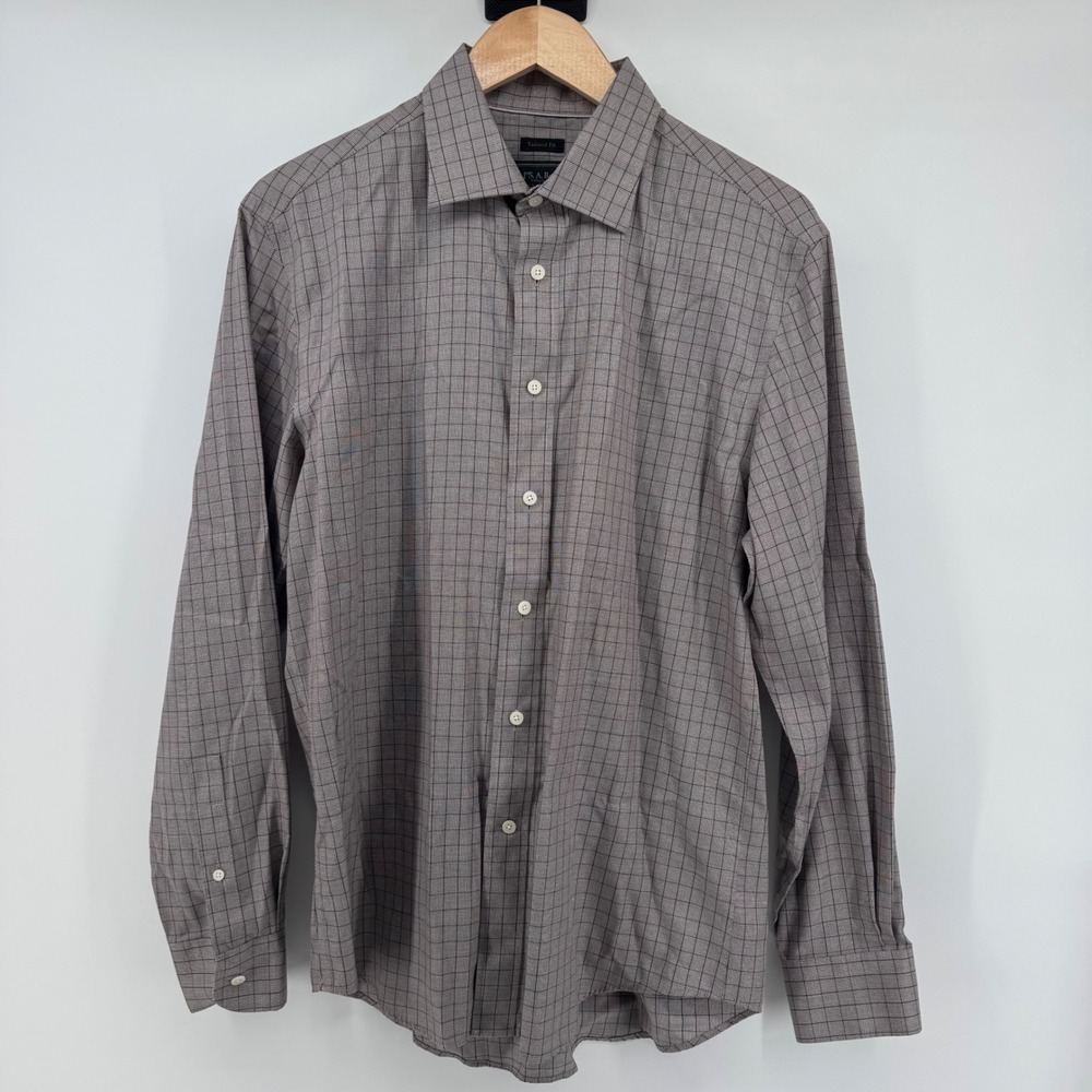 Jos. A. Bank Reserve Cotton Men M Tailored Fit Plaid Button Down Shirt Buisness